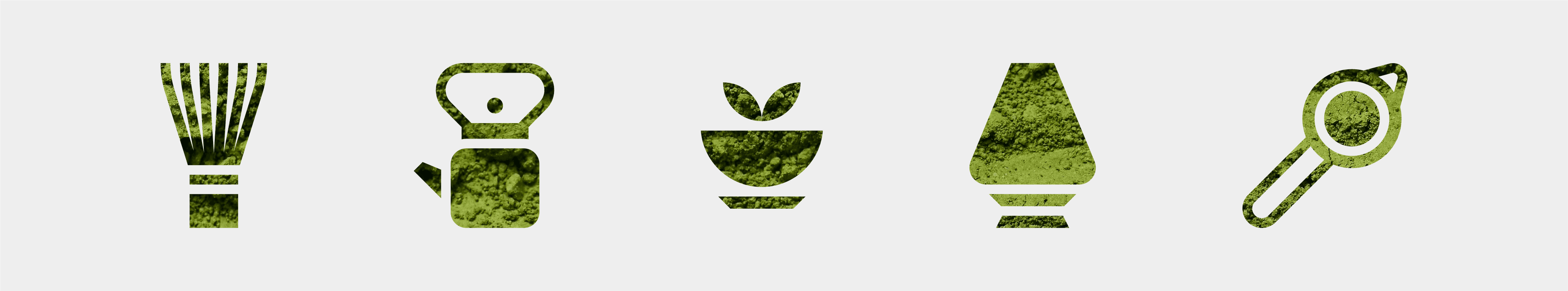 Tomo custom icon suite in matcha powder texture